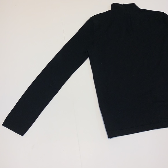 Akris Punto Black Wool Mock Neck Sweater - Women’s Size 10 - Picture 5 of 10